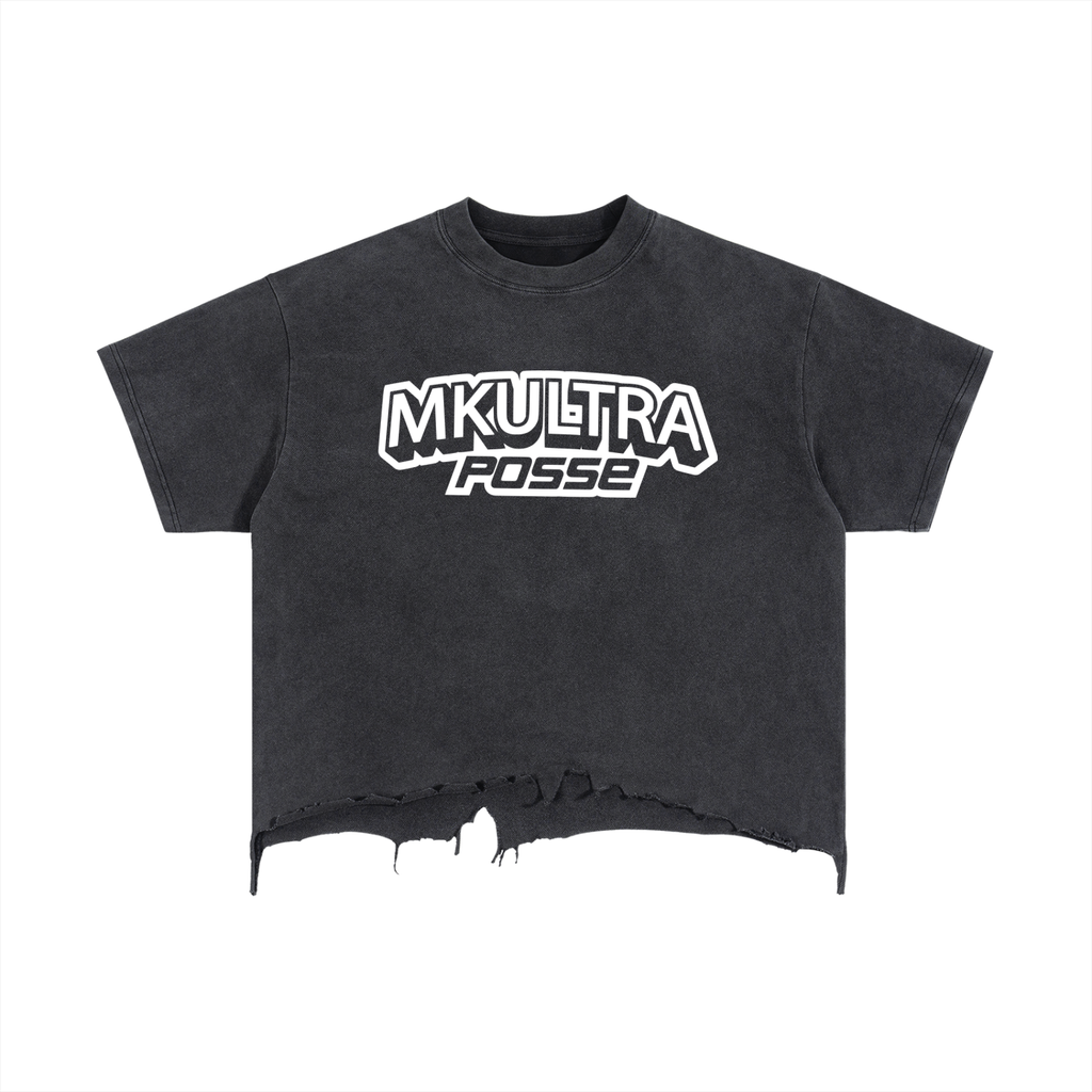 Vintage Wash Boxy Distressed Hem T-Shirt