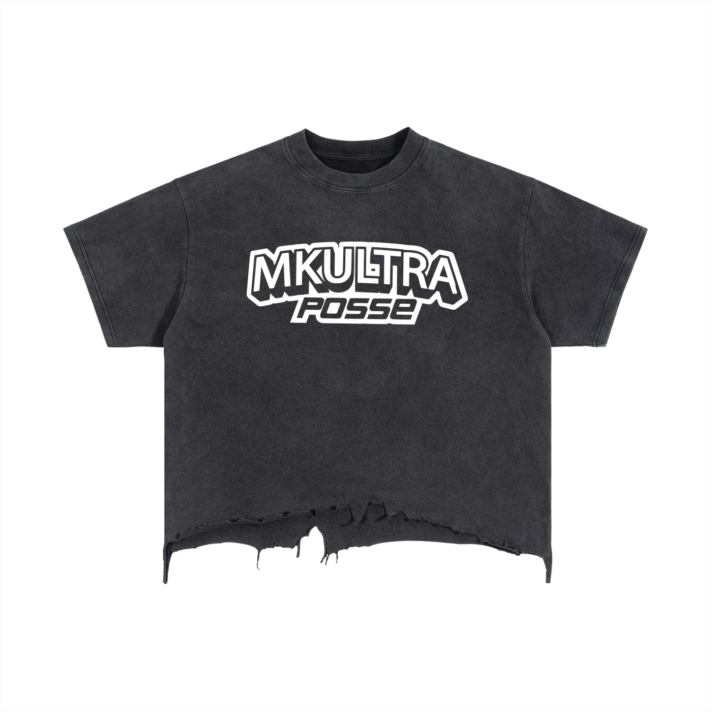 Vintage Wash Boxy Distressed Hem T-Shirt