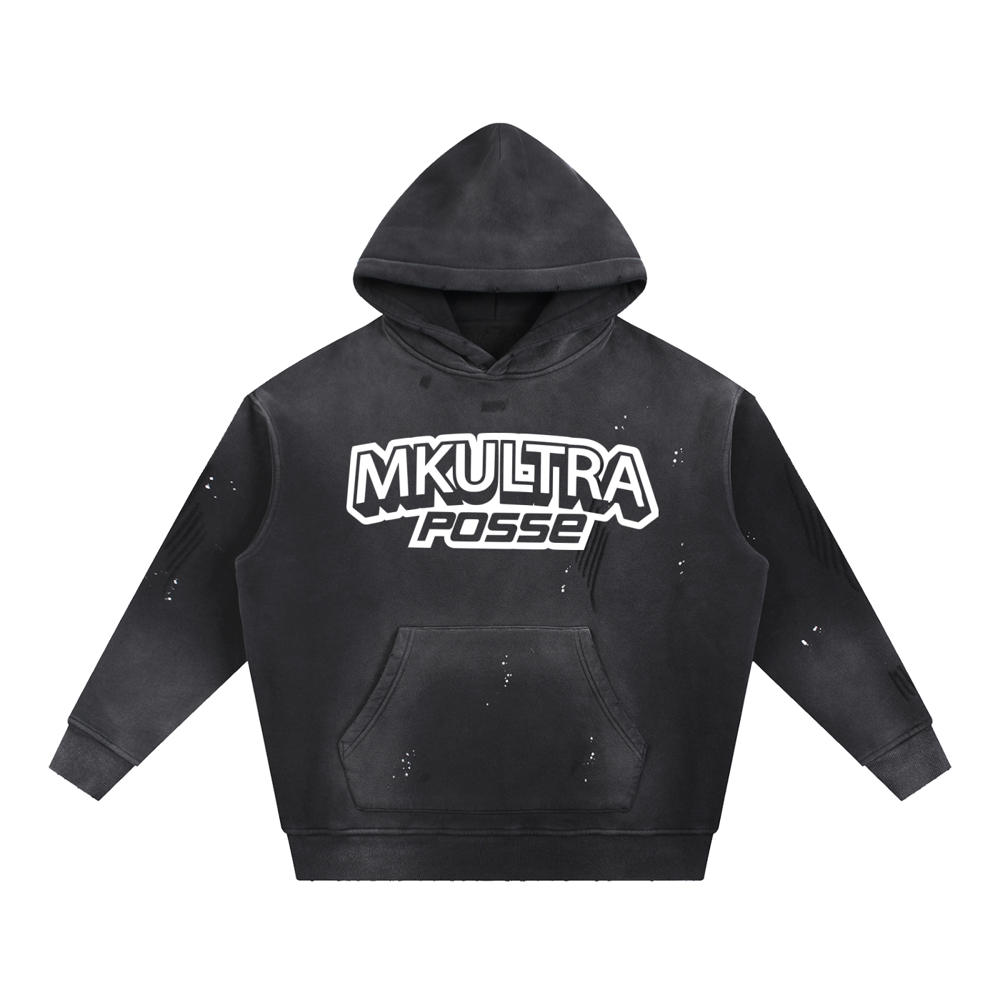 Vintage Washed Frayed Fleece Hoodie